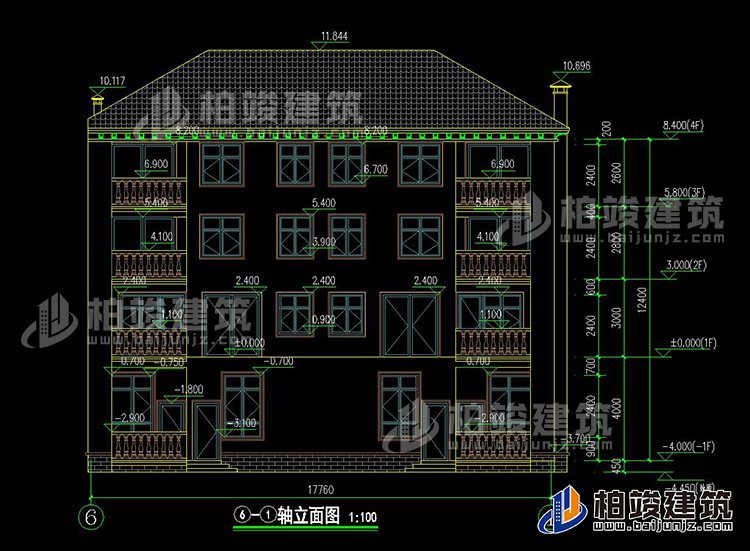 背立面图