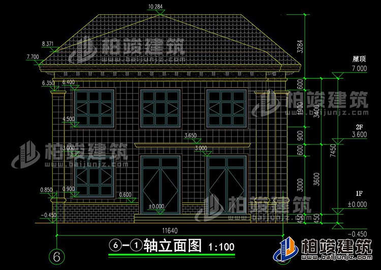 背立面图