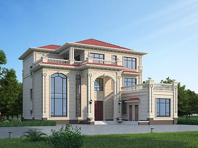 三层别墅设计全套设计图  挑空客厅